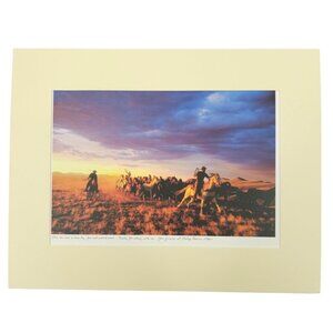 Philip Morris Print Cowboy Horses Roundup Marlboro Vintage Retail Store Display